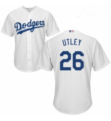 Youth Majestic Los Angeles Dodgers 26 Chase Utley Authentic White Home Cool Base MLB Jersey