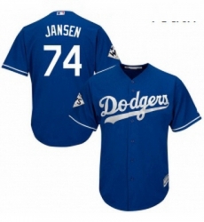 Youth Majestic Los Angeles Dodgers 74 Kenley Jansen Replica Royal Blue Alternate 2017 World Series Bound Cool Base MLB Jersey