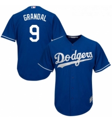 Youth Majestic Los Angeles Dodgers 9 Yasmani Grandal Replica Royal Blue Alternate Cool Base MLB Jersey