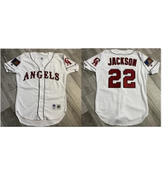 Men 1994 AUTHENTIC RUSSELL BO JACKSON #22 CALIFORNIA ANGELS MLB 125 BASEBALL JERSEY