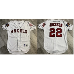 Men 1994 AUTHENTIC RUSSELL BO JACKSON #22 CALIFORNIA ANGELS MLB 125 BASEBALL JERSEY
