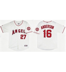 Men Los Angeles Angels Garret Anderson #16 White Majestick Baseball Jersey