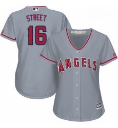 Womens Majestic Los Angeles Angels of Anaheim 16 Huston Street Authentic Grey Road Cool Base MLB Jersey