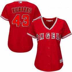 Womens Majestic Los Angeles Angels of Anaheim 43 Garrett Richards Authentic Red Alternate MLB Jersey