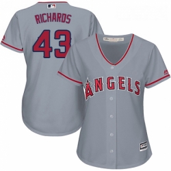 Womens Majestic Los Angeles Angels of Anaheim 43 Garrett Richards Replica Grey Road Cool Base MLB Jersey