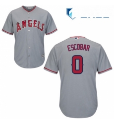 Youth Majestic Los Angeles Angels of Anaheim 0 Yunel Escobar Replica Grey Road Cool Base MLB Jersey 