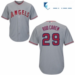 Youth Majestic Los Angeles Angels of Anaheim 29 Rod Carew Authentic Grey Road Cool Base MLB Jersey