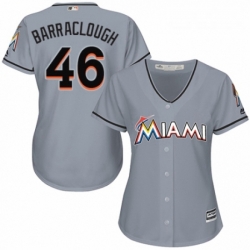 Womens Majestic Miami Marlins 46 Kyle Barraclough Authentic Grey Road Cool Base MLB Jersey 