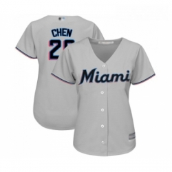 Womens Miami Marlins 20 Wei Yin Chen Replica Grey Road Cool Base Baseball Jersey