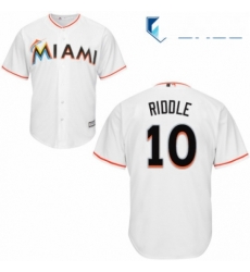 Youth Majestic Miami Marlins 10 JT Riddle Replica White Home Cool Base MLB Jersey 