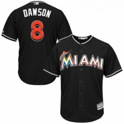 Youth Majestic Miami Marlins 8 Andre Dawson Authentic Black Alternate 2 Cool Base MLB Jersey