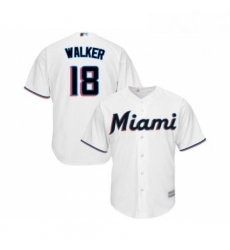 Youth Miami Marlins 18 Neil Walker Replica White Home Cool Base Baseball Jersey 