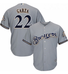 Youth Majestic Milwaukee Brewers 22 Matt Garza Authentic Grey Road Cool Base MLB Jersey