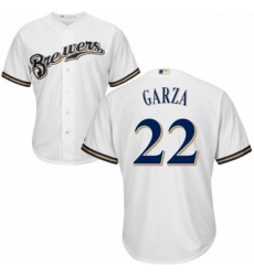 Youth Majestic Milwaukee Brewers 22 Matt Garza Replica White Home Cool Base MLB Jersey