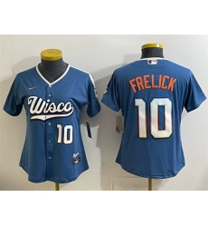 Youth Milwaukee Brewers  10 Sal Frelick Mineral Blue 2026 City Connect Stadium Stitched Baseball Jersey