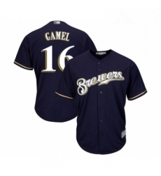 Youth Milwaukee Brewers 16 Ben Gamel Replica Navy Blue Alternate Cool Base Baseball Jersey 