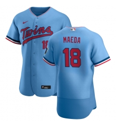 Men Minnesota Twins 18 Kenta Maeda Men Nike Light Blue Alternate 2020 Flex Base Team MLB Jersey