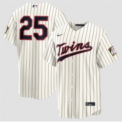 Men Minnesota Twins  25 Byron Buxton Cream 2026 Field of Dreams Stadium Stitched Baseball Jersey