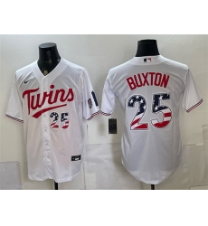 Men Minnesota Twins 25 Byron Buxton White 2026 USA 250 Fourth of July Stitched Baseball Jersey Men Minnesota Twins 25 Byron Buxton White 2026 USA 250 Fourth of July Stitched Baseball Jersey