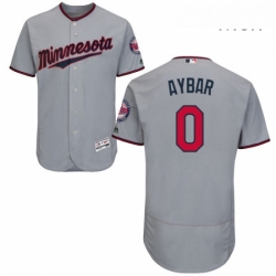 Mens Majestic Minnesota Twins 0 Erick Aybar Authentic Grey Road Cool Base MLB Jersey 