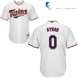 Mens Majestic Minnesota Twins 0 Erick Aybar Replica White Home Cool Base MLB Jersey 