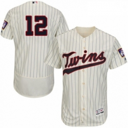 Mens Majestic Minnesota Twins 12 Jake Odorizzi Authentic Cream Alternate Flex Base Authentic Collection MLB Jersey