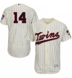 Mens Majestic Minnesota Twins 14 Kent Hrbek Authentic Cream Alternate Flex Base Authentic Collection MLB Jersey