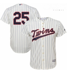 Mens Majestic Minnesota Twins 25 Byron Buxton Replica Cream Alternate Cool Base MLB Jersey