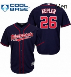 Mens Majestic Minnesota Twins 26 Max Kepler Replica Navy Blue Alternate Road Cool Base MLB Jersey