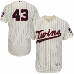 Mens Majestic Minnesota Twins 43 Addison Reed Cream Alternate Flex Base Authentic Collection MLB Jersey