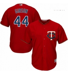 Mens Majestic Minnesota Twins 44 Kyle Gibson Replica Scarlet Alternate Cool Base MLB Jersey 