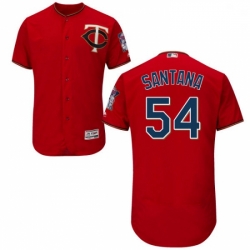 Mens Majestic Minnesota Twins 54 Ervin Santana Authentic Scarlet Alternate Flex Base Authentic Collection MLB Jersey