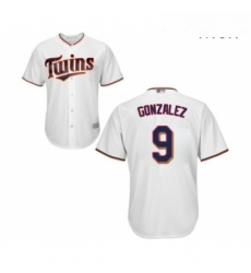 Mens Minnesota Twins 9 Marwin Gonzalez Replica White Home Cool Base Baseball Jersey 