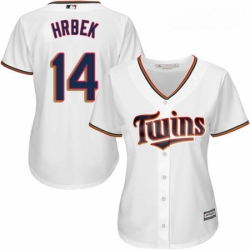 Womens Majestic Minnesota Twins 14 Kent Hrbek Authentic White Home Cool Base MLB Jersey