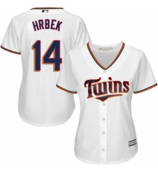 Womens Majestic Minnesota Twins 14 Kent Hrbek Replica White Home Cool Base MLB Jersey