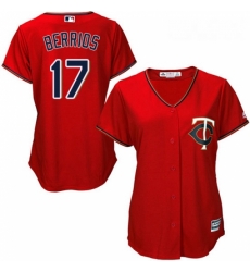 Womens Majestic Minnesota Twins 17 Jose Berrios Authentic Scarlet Alternate Cool Base MLB Jersey