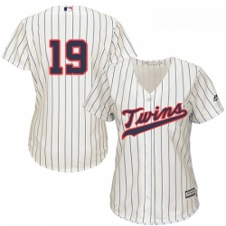 Womens Majestic Minnesota Twins 19 Anibal Sanchez Authentic Cream Alternate Cool Base MLB Jersey 