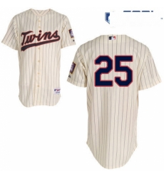 Womens Majestic Minnesota Twins 25 Byron Buxton Replica Cream Alternate Cool Base MLB Jersey