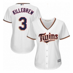 Womens Majestic Minnesota Twins 3 Harmon Killebrew Authentic White Home Cool Base MLB Jersey