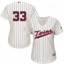 Womens Majestic Minnesota Twins 33 Justin Morneau Replica Cream Alternate Cool Base MLB Jersey