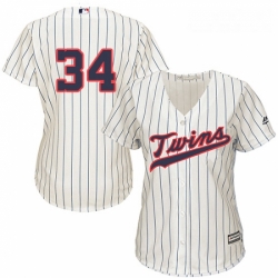 Womens Majestic Minnesota Twins 34 Kirby Puckett Replica Cream Alternate Cool Base MLB Jersey