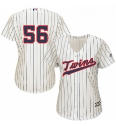 Womens Majestic Minnesota Twins 56 Fernando Rodney Authentic Cream Alternate Cool Base MLB Jersey 