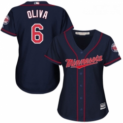 Womens Majestic Minnesota Twins 6 Tony Oliva Authentic Navy Blue Alternate Road Cool Base MLB Jersey