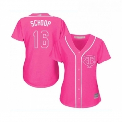 Womens Minnesota Twins 16 Jonathan Schoop Replica Pink Fashion Cool Base Baseball Jersey 