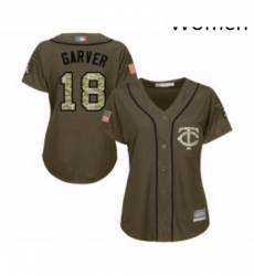 Womens Minnesota Twins 18 Mitch Garver Authentic Green Salute to Service Baseball Jersey 