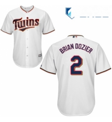 Youth Majestic Minnesota Twins 2 Brian Dozier Authentic White Home Cool Base MLB Jersey