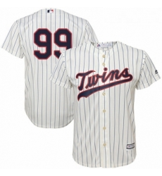 Youth Majestic Minnesota Twins 99 Logan Morrison Replica Cream Alternate Cool Base MLB Jersey 