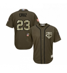 Youth Minnesota Twins 23 Nelson Cruz Authentic Green Salute to Service Baseball Jersey 