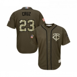 Youth Minnesota Twins 23 Nelson Cruz Authentic Green Salute to Service Baseball Jersey 