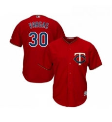 Youth Minnesota Twins 30 Kennys Vargas Replica Scarlet Alternate Cool Base Baseball Jersey